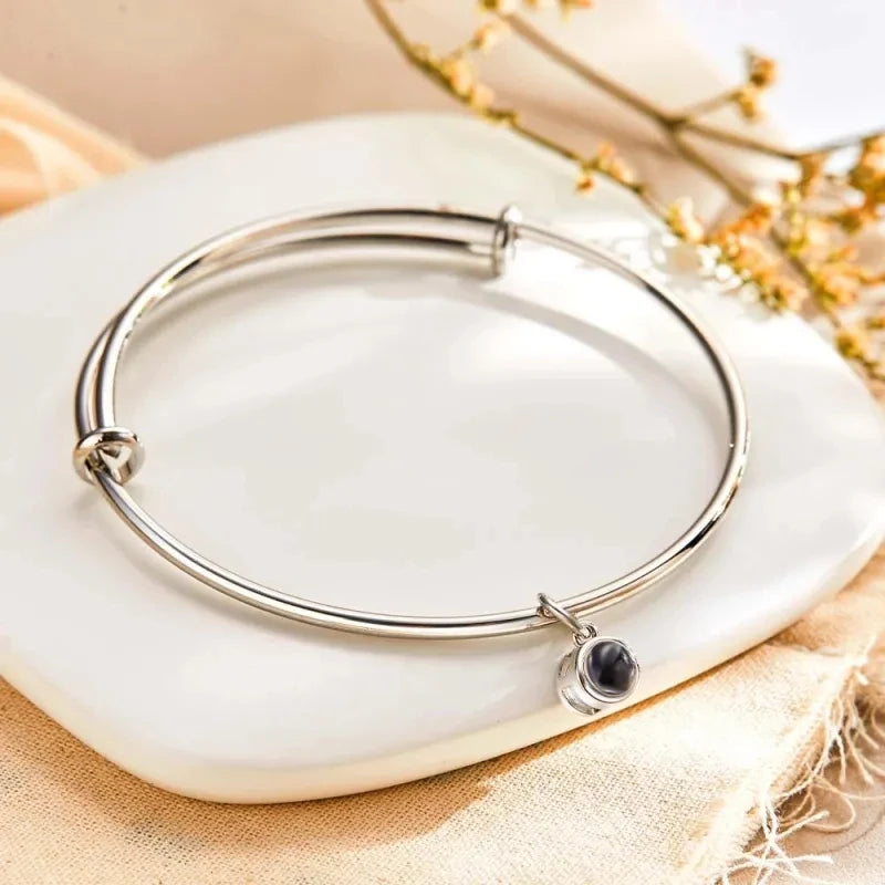 Customized Photo Projection Bracelets For Women Personalized Couple Bangles