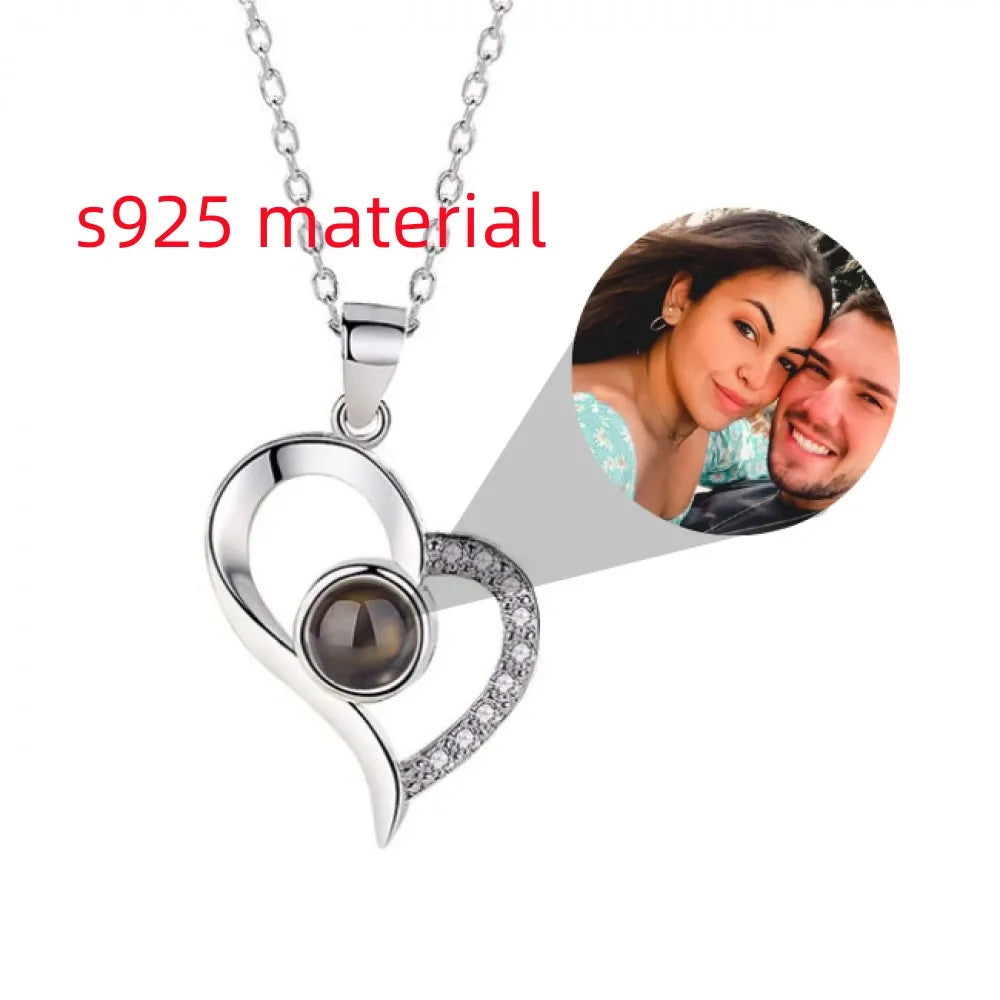 Custom Heart Projection Necklace – Personalized Photo Memory Gift
