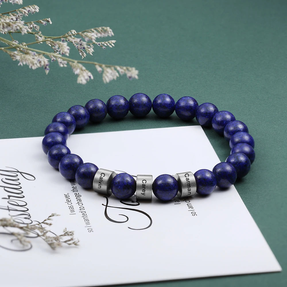 Personalized Stainless Steel Beaded Chain Name