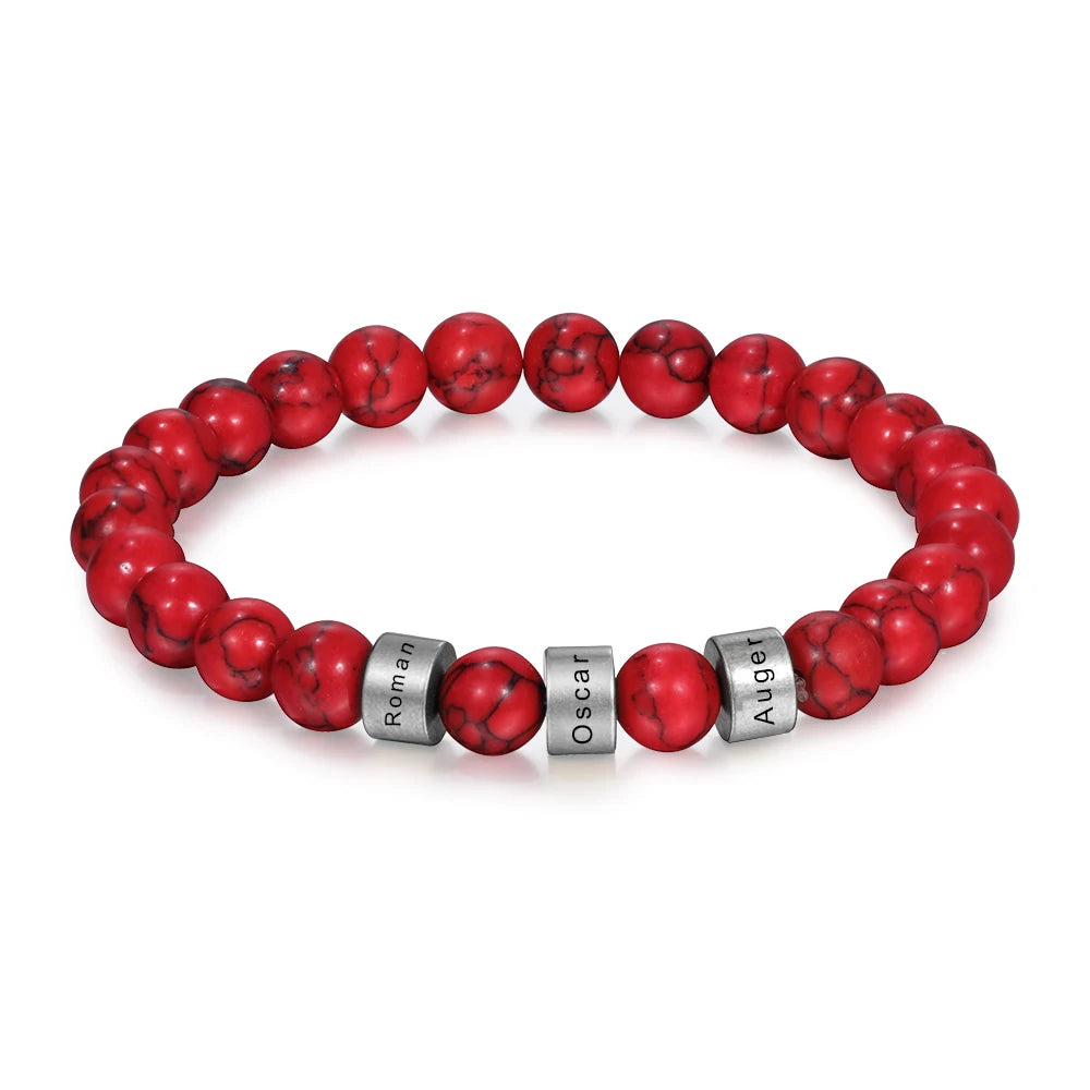 Personalized Stainless Steel Beaded Chain Name