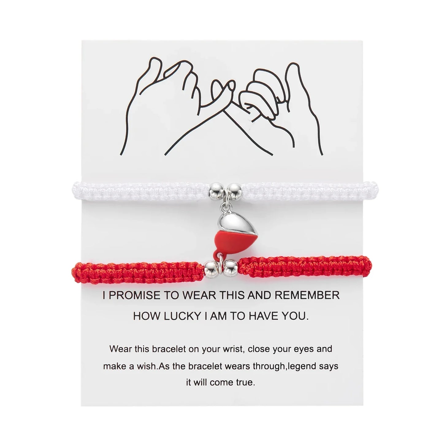 Handmade Heart Magnet Braided Bracelet