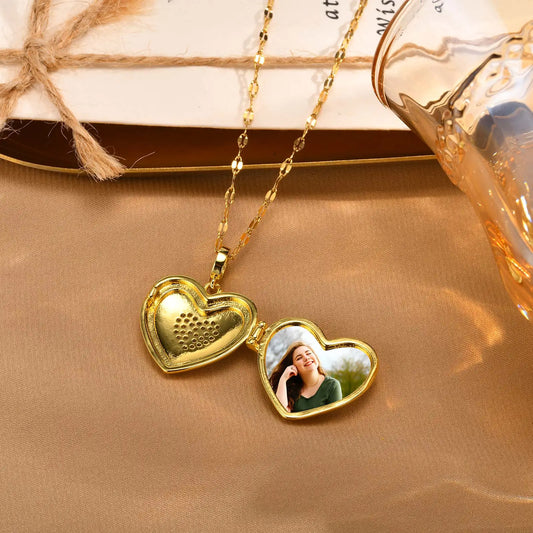 Stainless Steel Chain Heart Picture Custom Pendent Necklace