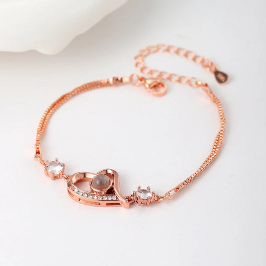 Custom Photo Projection Bracelet 925 Silver Picture Inside