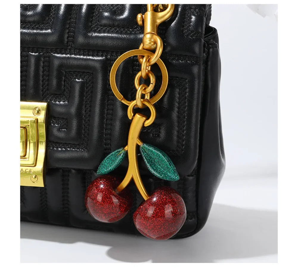 Cute Red Cherry Keychain