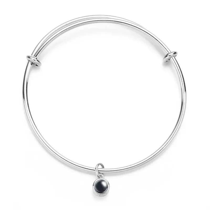 Customized Photo Projection Bracelets For Women Personalized Couple Bangles