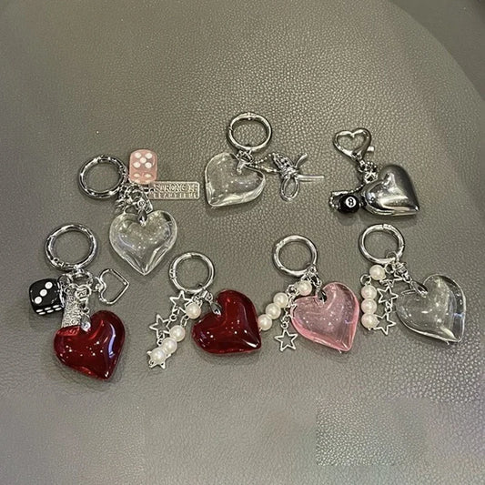 Handmade Edgy Black & White Dice Keychain