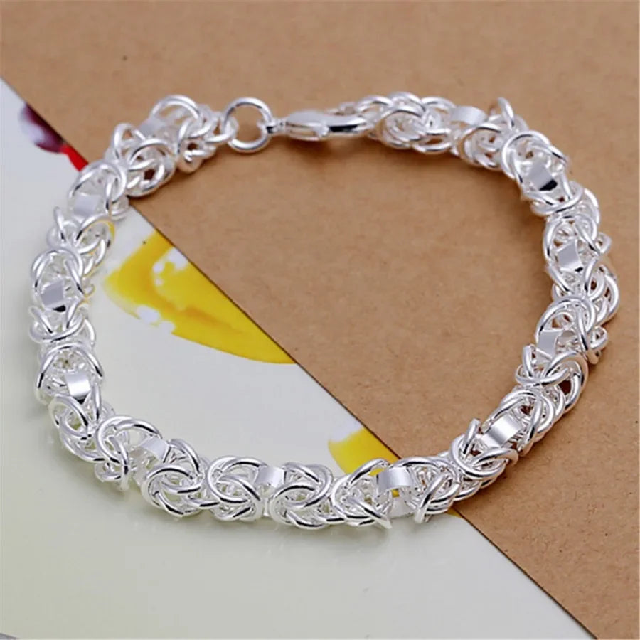 Fine 925 Sterling Silver Solid Chain Bracelet