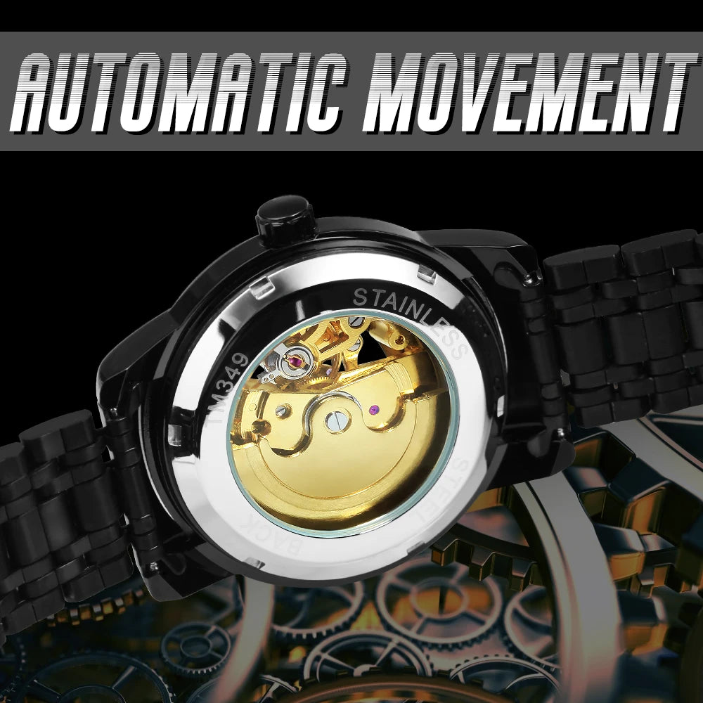 Watch for Men with Luminous Hands and Stainless Steel Strap