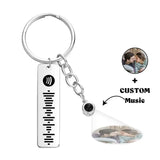 Personalized Music Code Photo Projection Keychain