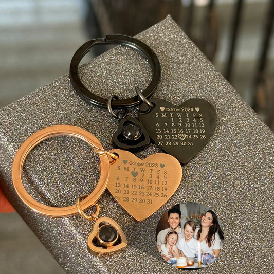 Personalized Heart Photo Projection Keychain