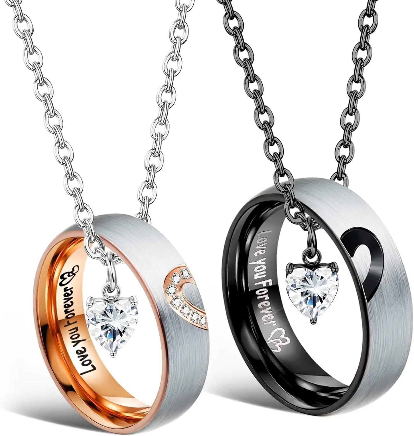 Matching Couples Pendant Necklace Set