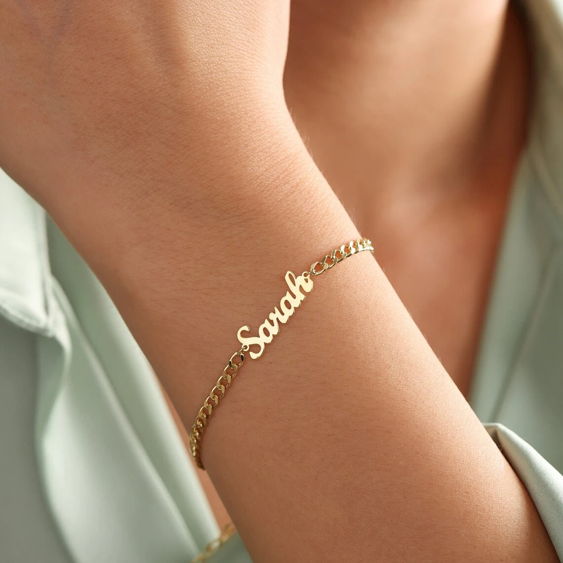 Stainless Steel Curb Chain Custom Name Bracelets