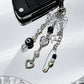 Handmade Edgy Black & White Dice Keychain