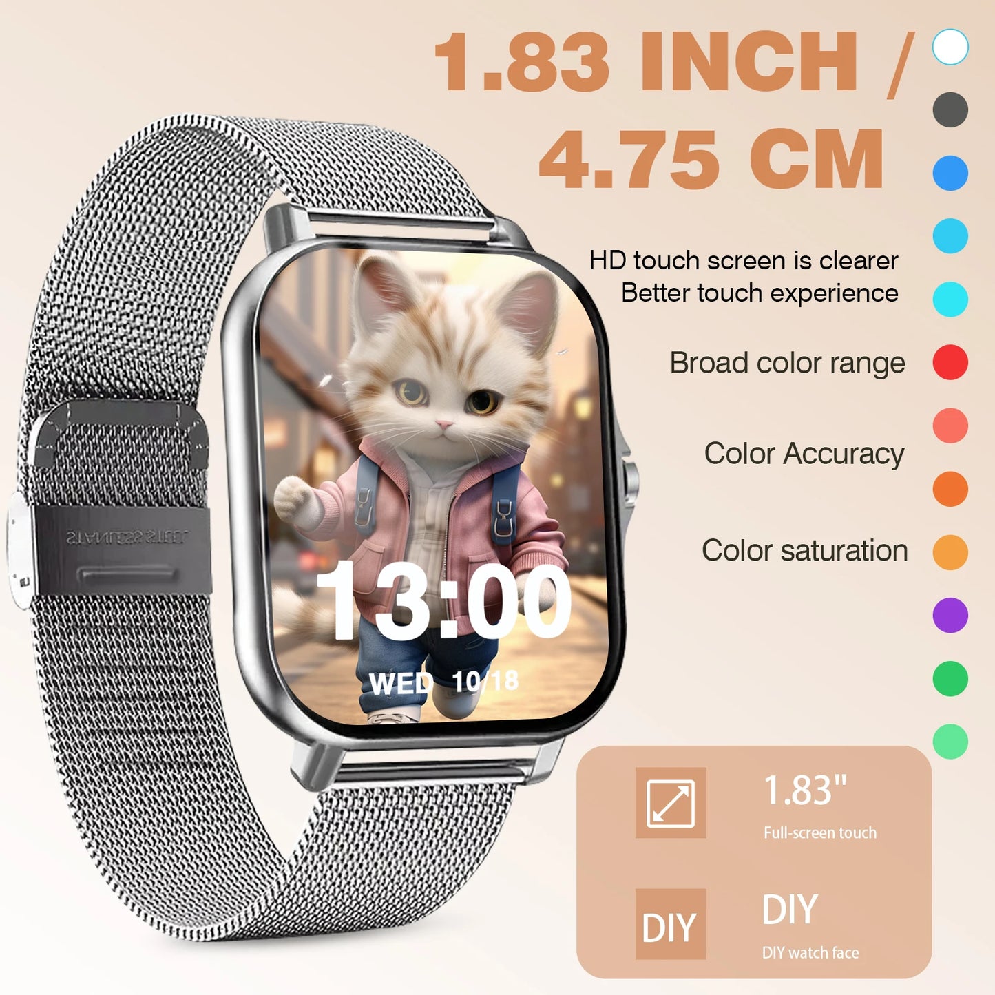 Multi-Sport Smartwatch with Message Display and Fitness Tracking