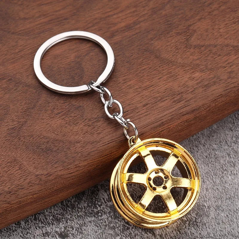 Turbo Brake Disc Car Keychain – Creative Metal Hub Key Ring for Car Lovers