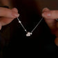Korea Ins Shiny Inlaid Zirconia Double Love Pendant Necklace