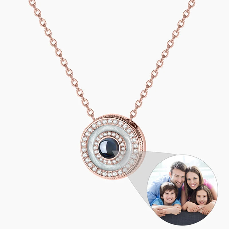Projection Picture Round Pendant Necklace
