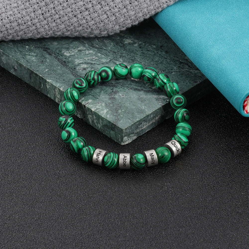 Personalized Stainless Steel Beaded Chain Name