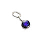 Keychain with a purple and blue design on a white background