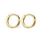 2pcs Gold Color Tiny Hoop Earrings for Women & Men