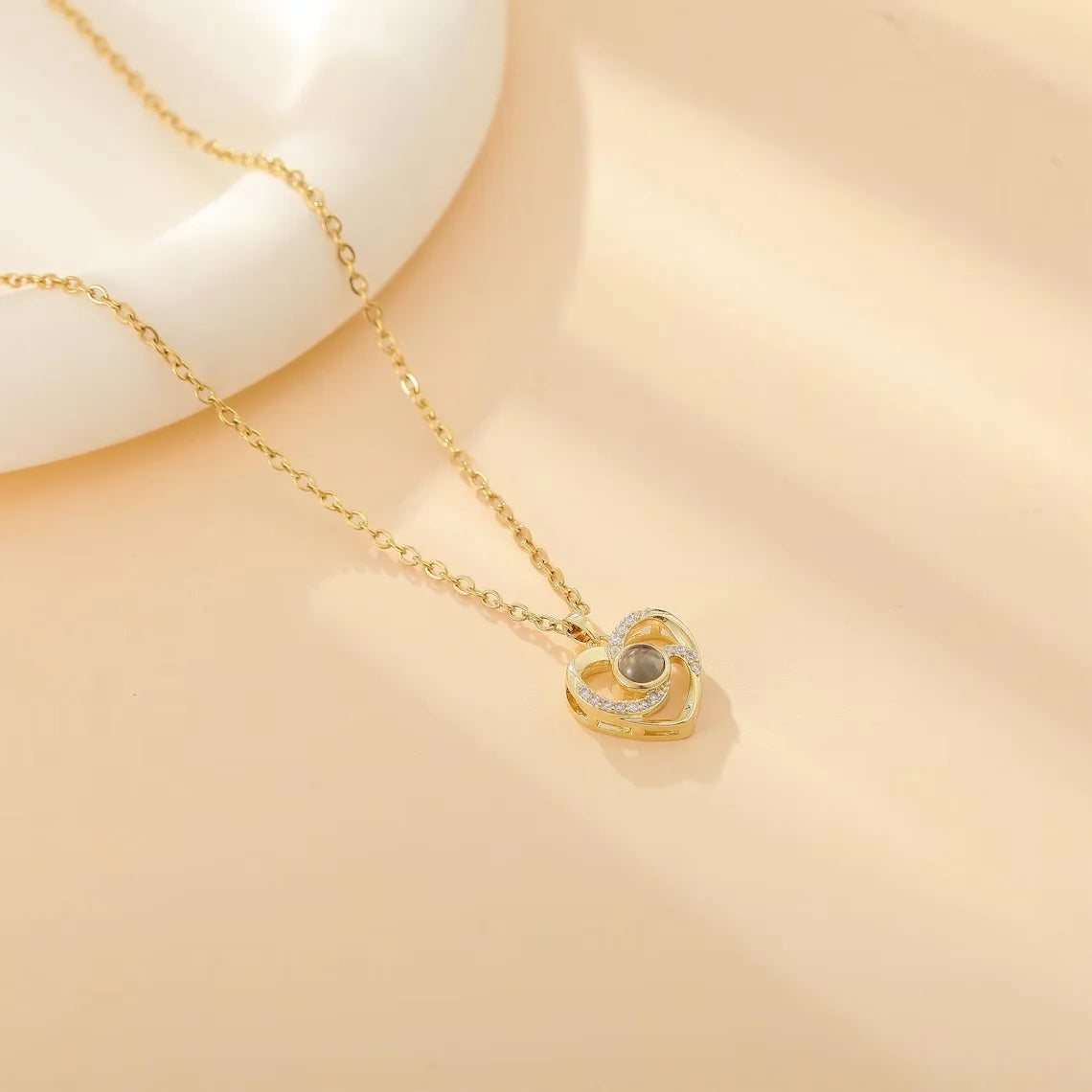 Personalized Heart Projection Necklace Custom Photo Memorial Jewelry Gift