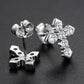 Moissanite Skeleton Cross Earrings