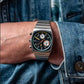 Black Square Sports Watch with Stainless Steel Strap