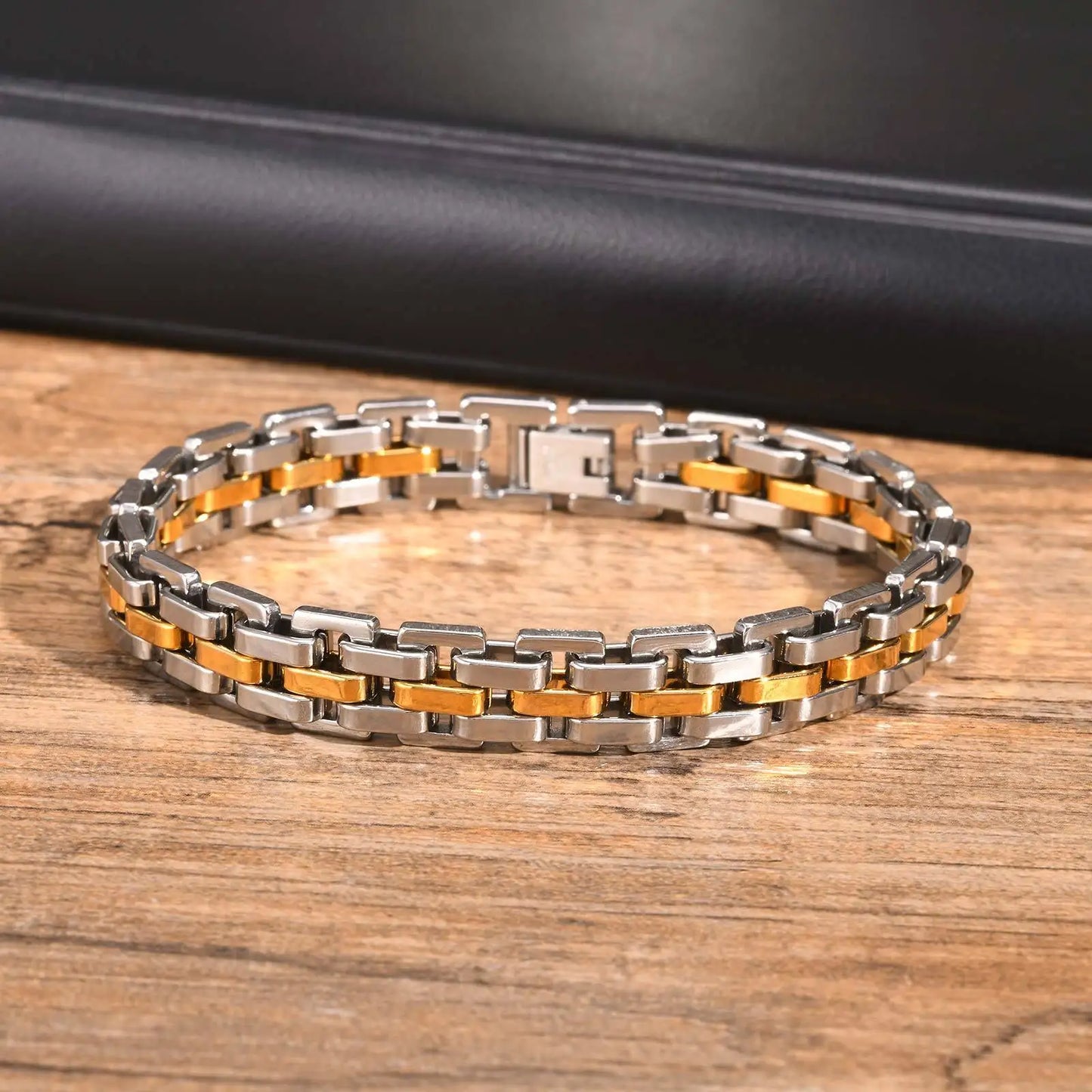 Two-Tone Stainless Steel Men’s Bracelet