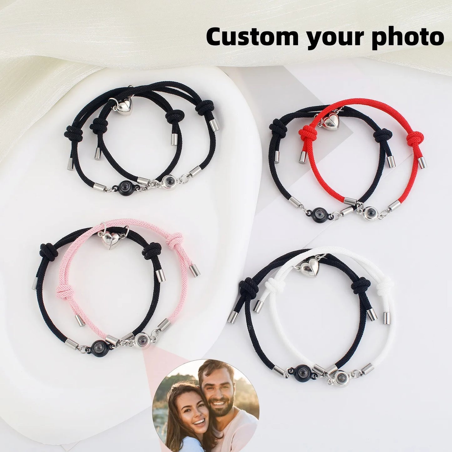 Couple Bracelet with Heart Magnetic Couple