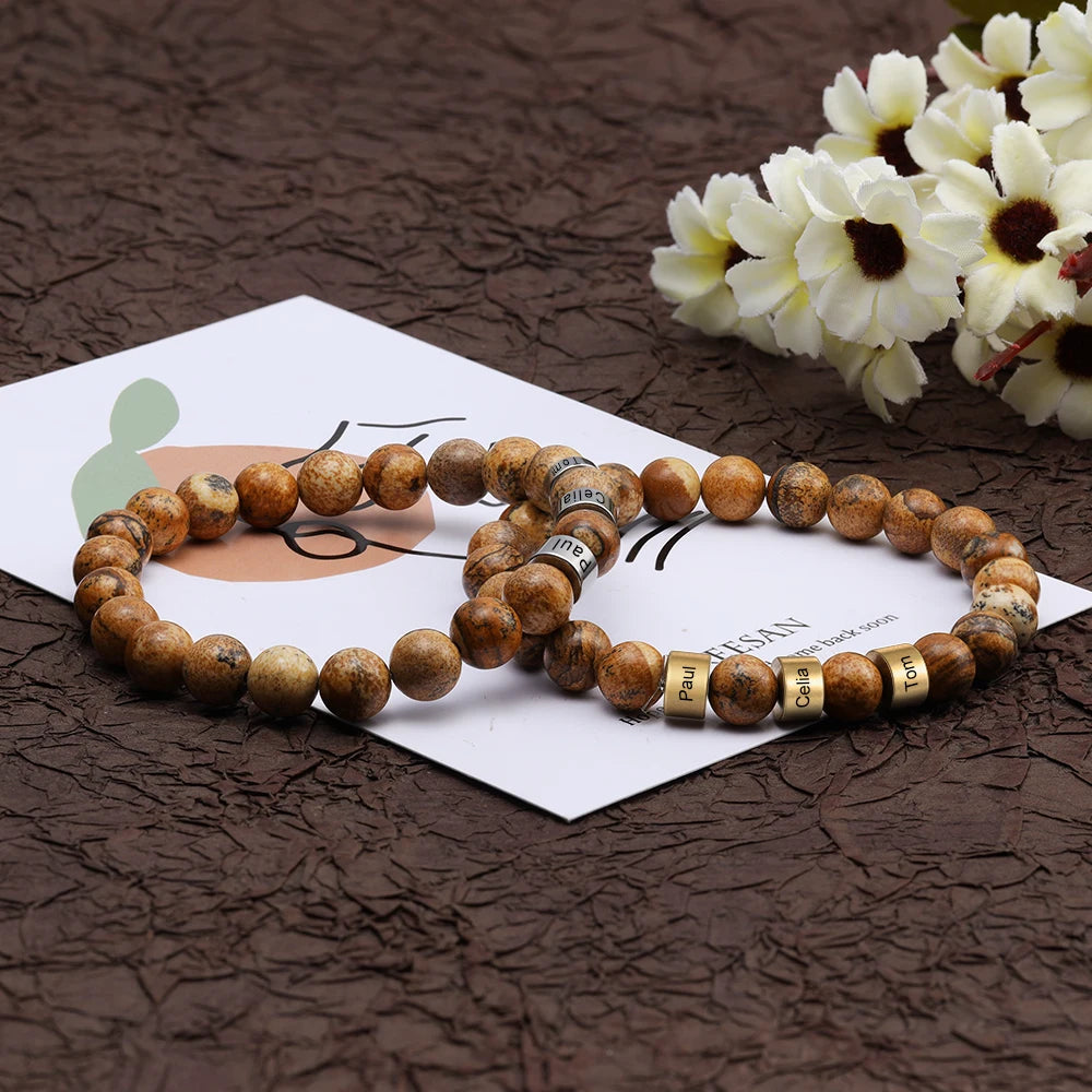 Personalized Stainless Steel Beaded Chain Name