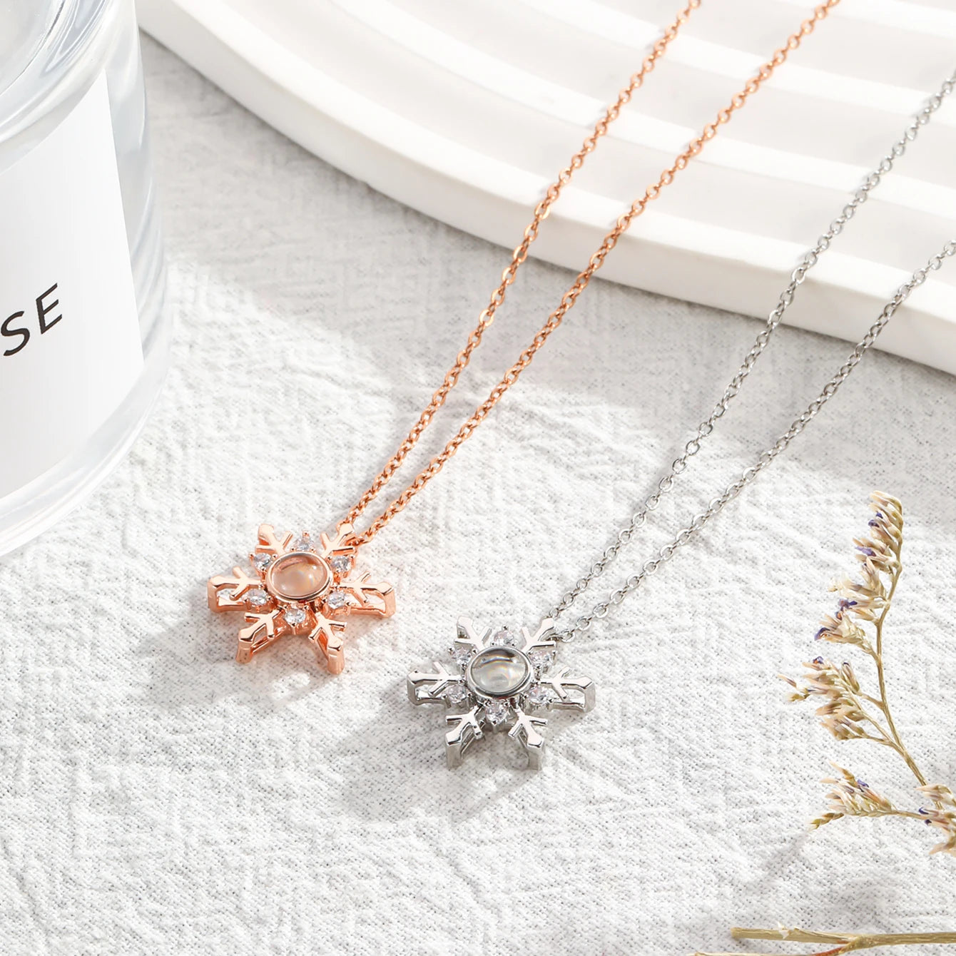Custom Snowflake Projection Necklace