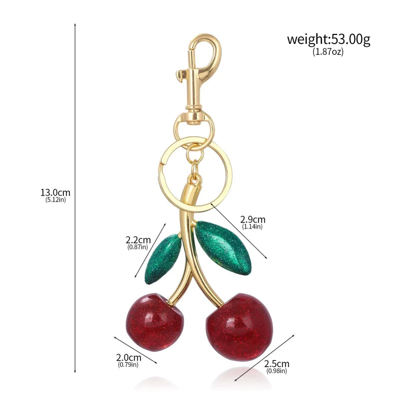 Cute Red Cherry Keychain