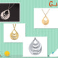 Water Drop Pendant Personalized Engrave 4 Names