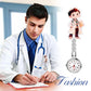 Analog Quartz Nurse Fob Watch with Cartoon Acrylic Face