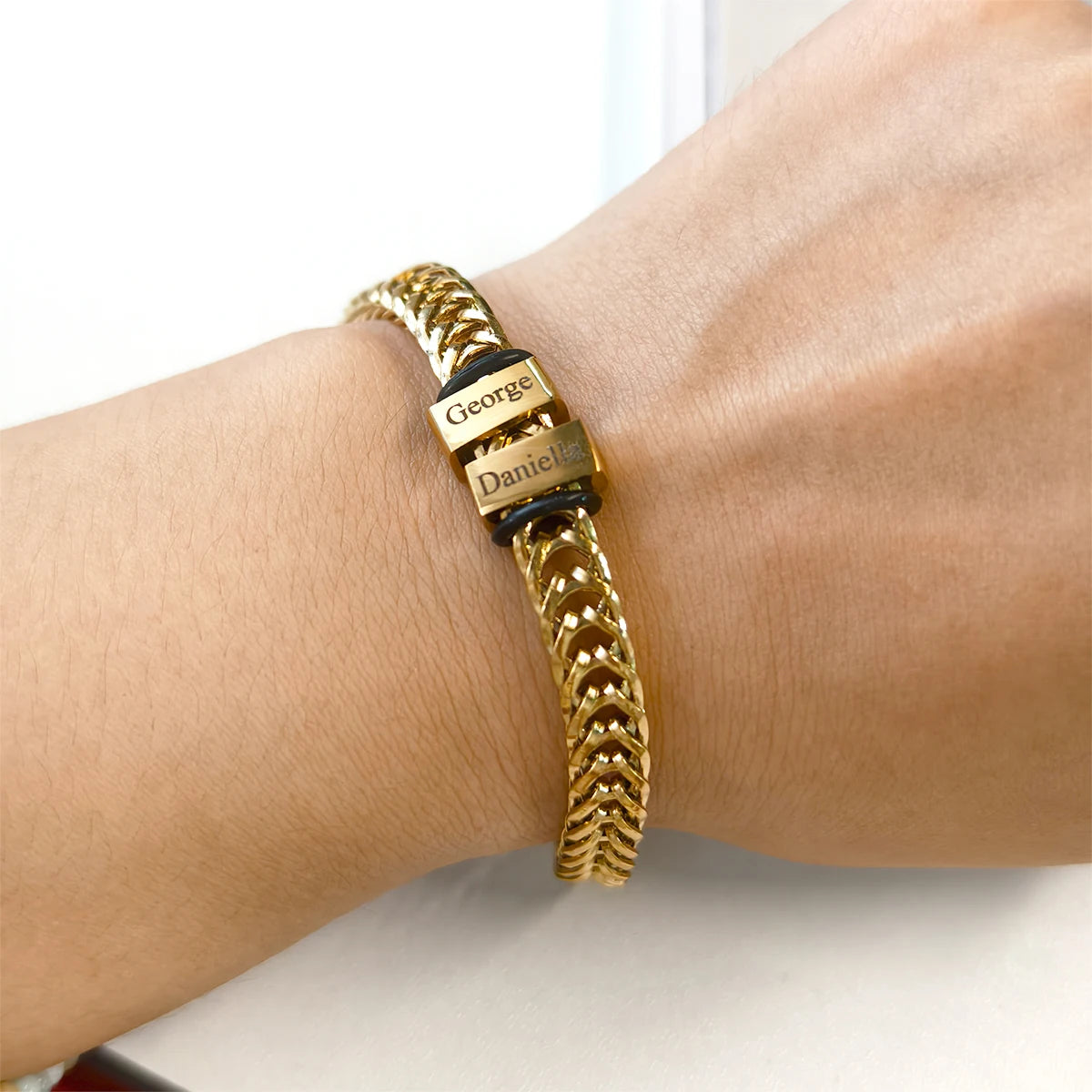 Personalized Stainless Steel Name Bracelet for Dad