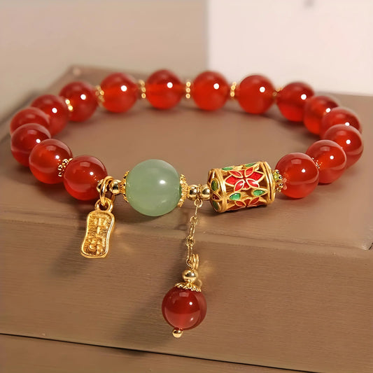 Retro Red Agate Lucky Bracelet
