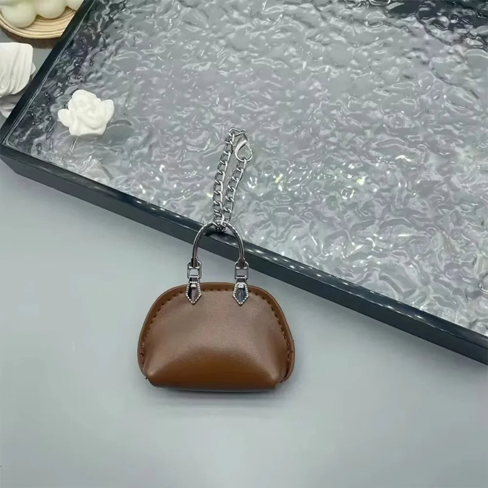 Mini PU Leather Handbag Keychain Pendant