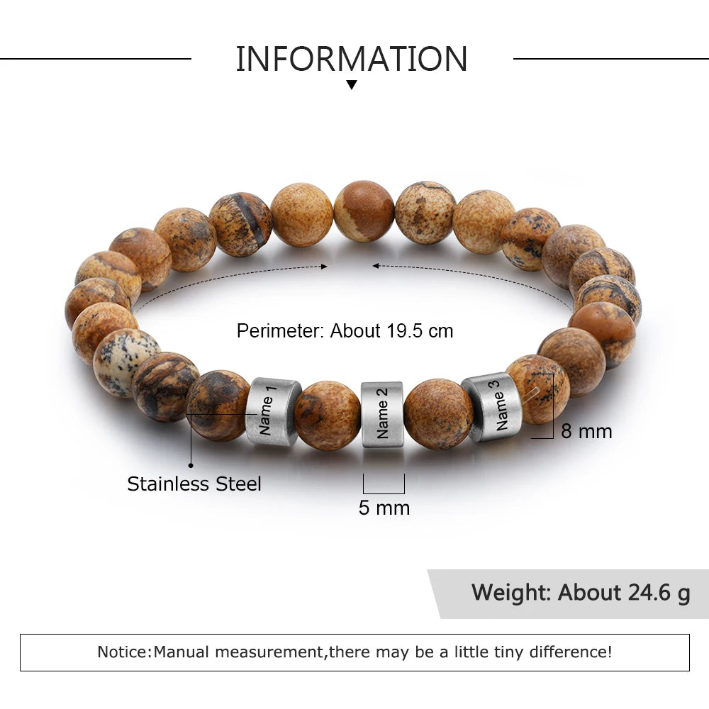 Personalized Stainless Steel Beaded Chain Name