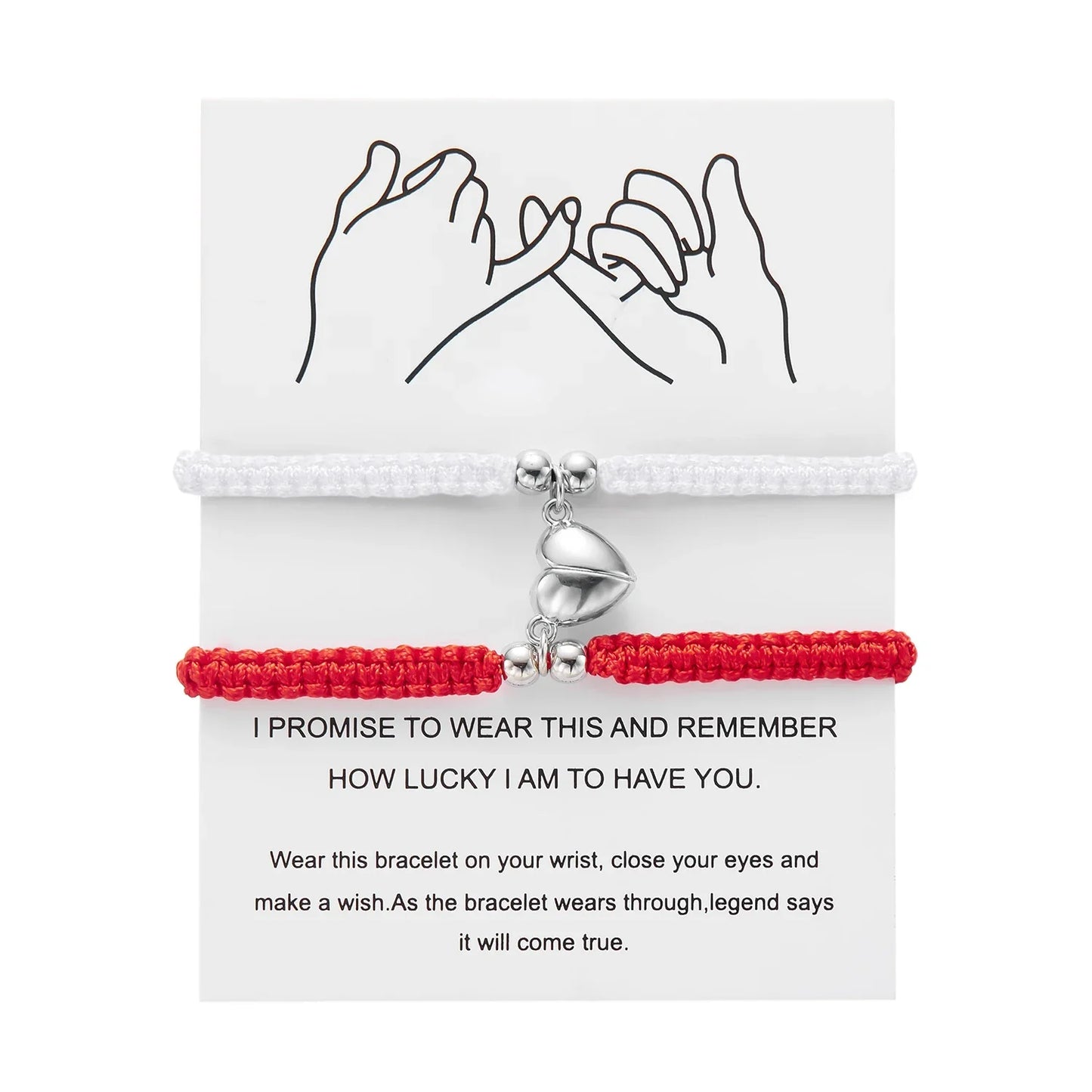 Handmade Heart Magnet Braided Bracelet