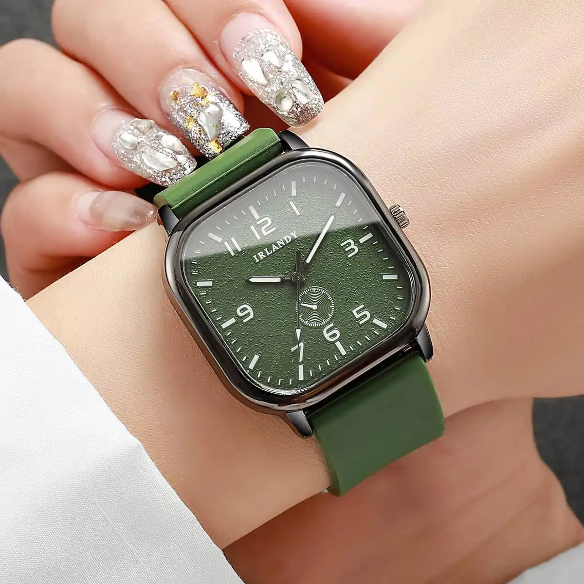 Fashion Square Silicone Strap Quartz Watch