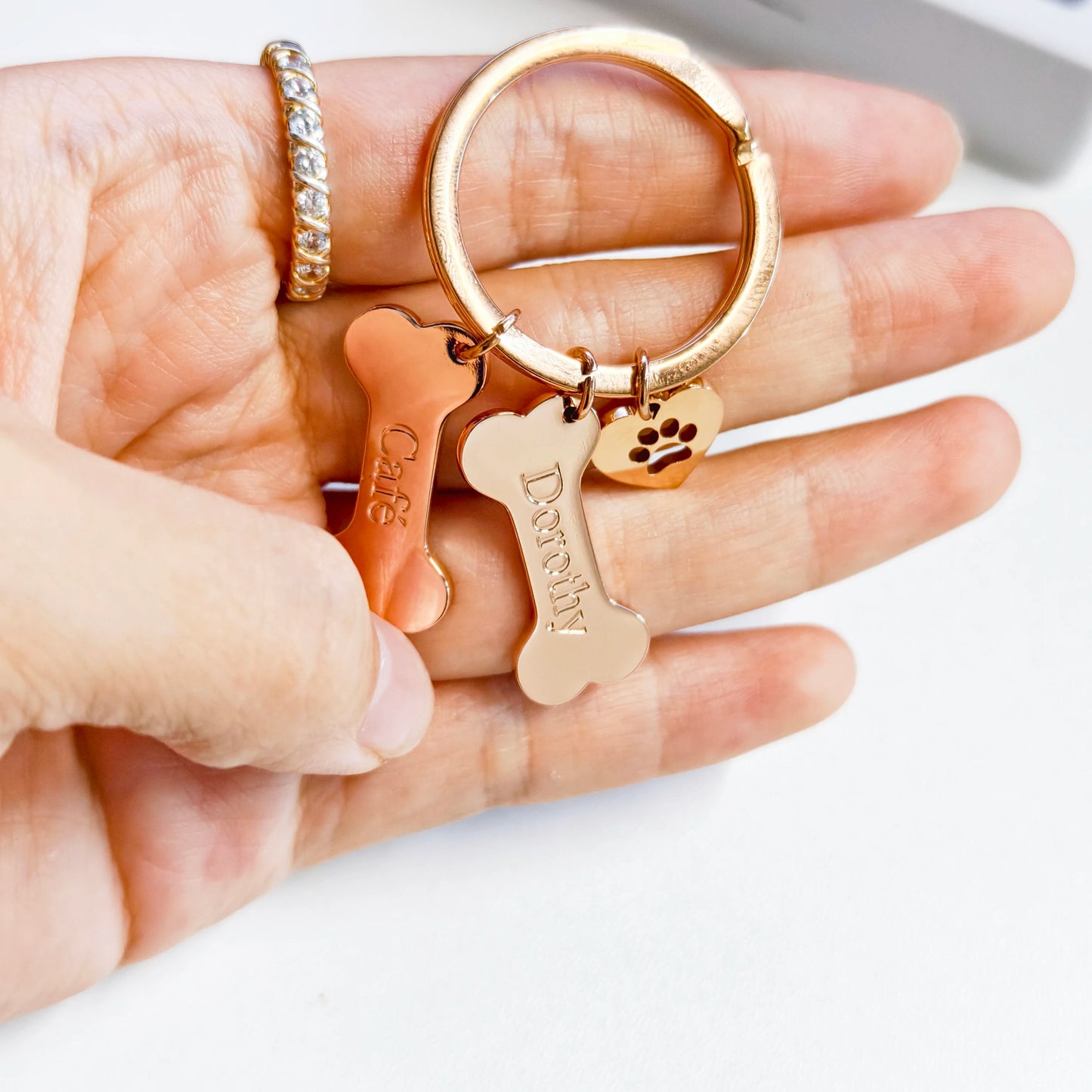 Personalized Dog Bone Keychain for Dog Lovers