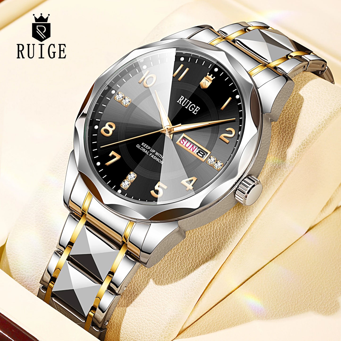 RUIGE Sunday Calendar Quartz Watch