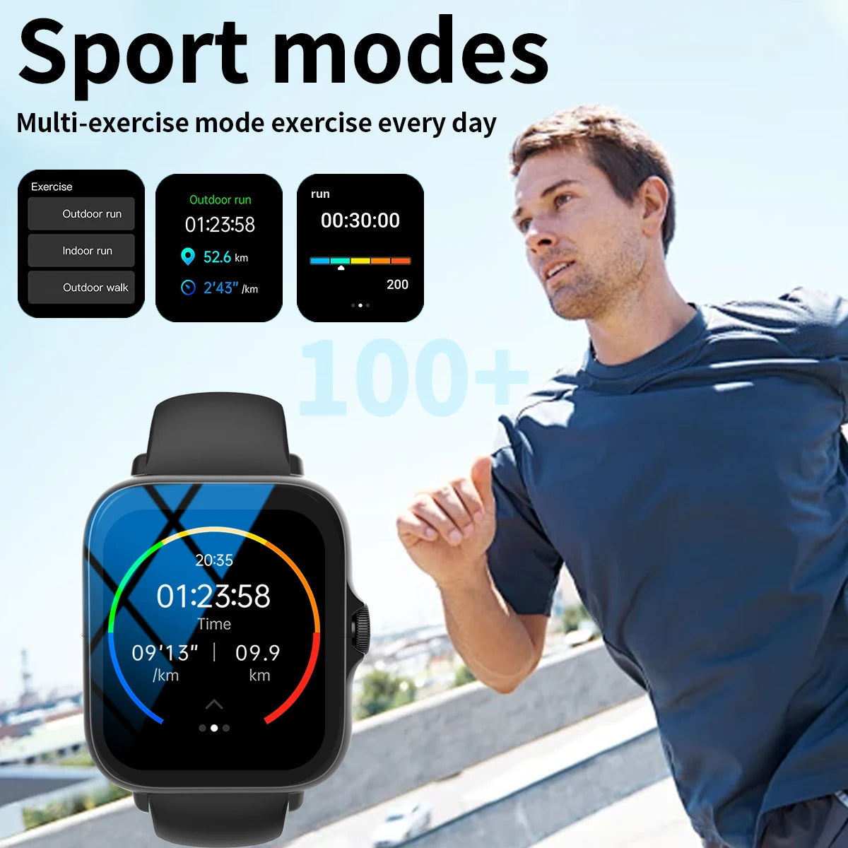 Multi-Sport Smartwatch with Custom Wallpaper