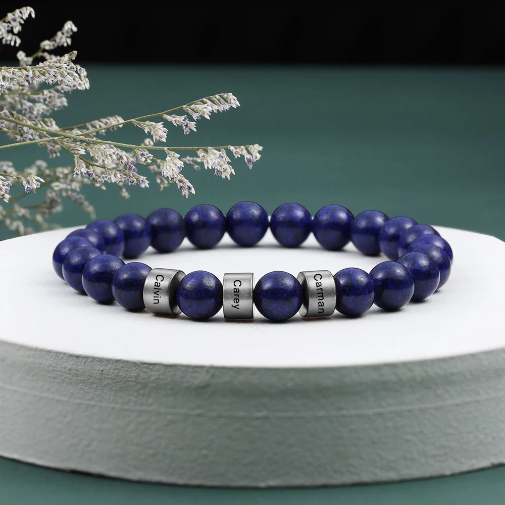 Personalized Stainless Steel Beaded Chain Name