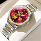 Elegant Women’s Automatic Hollow Flower Dial Watch Set
