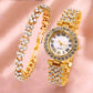 Luxury Rhinestone Bracelet Watch Set for Women