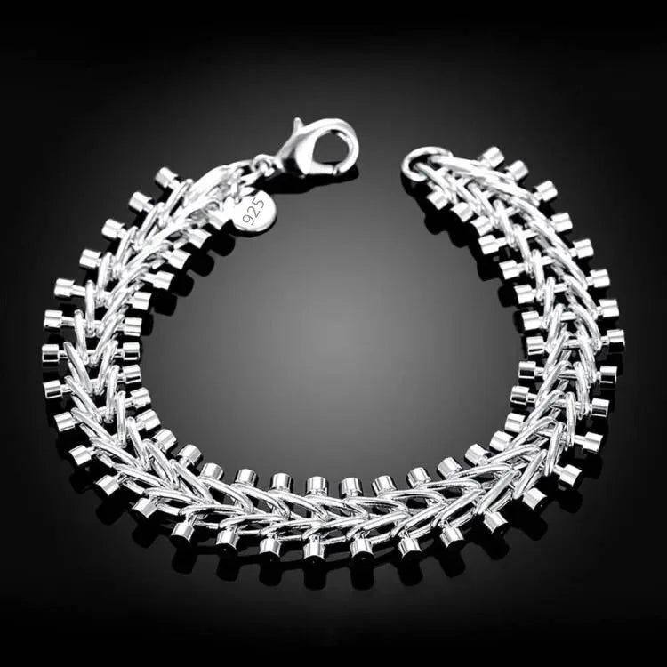 Fine 925 Sterling Silver Solid Chain Bracelet