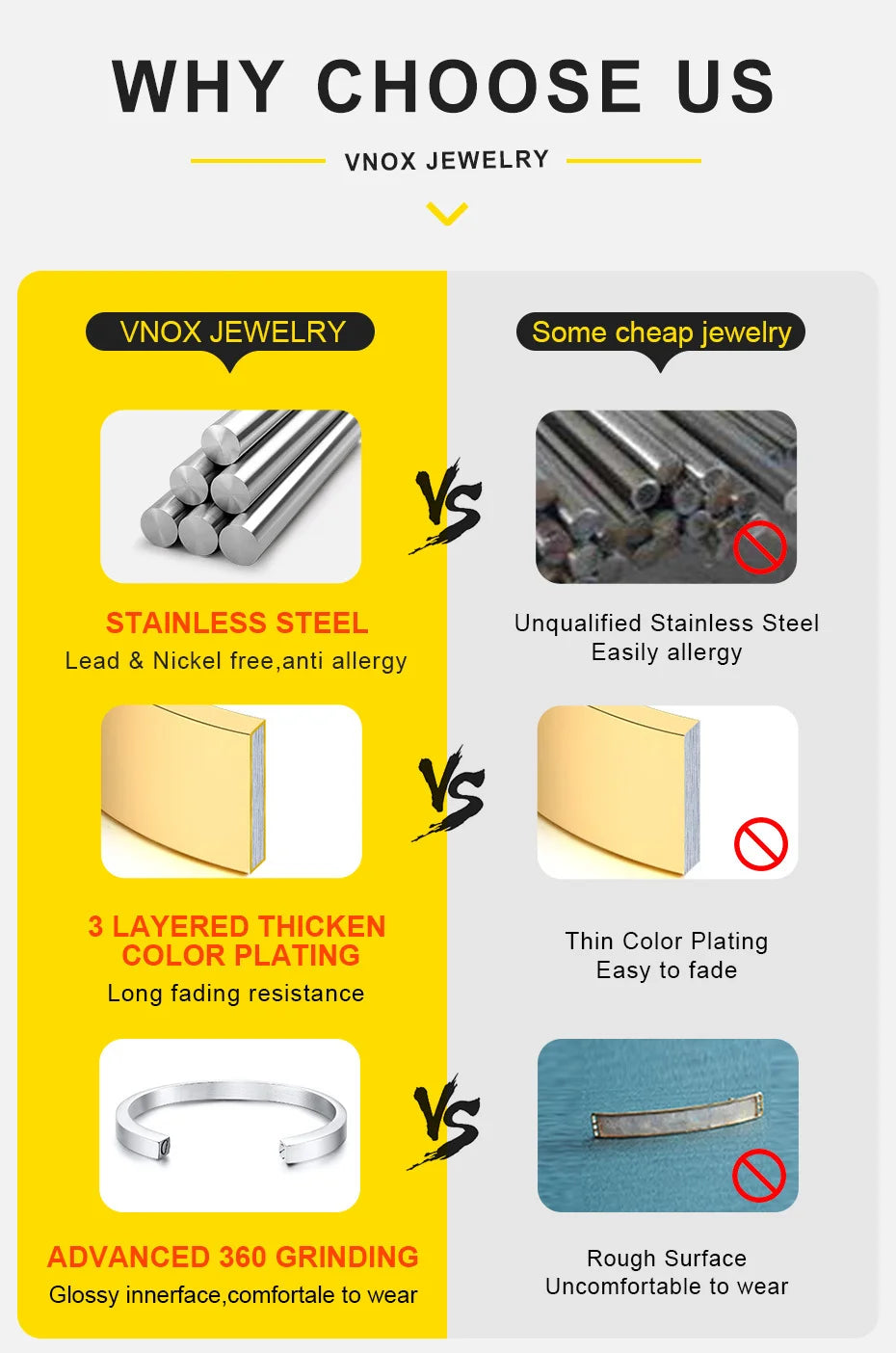 Vnox Custom Photo Projection Bracelet