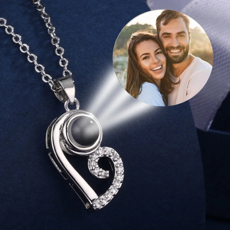 Heart Necklace Photo Personalized Picture Pendant Couple