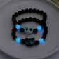 Fashion Luminous Beads Couple Bracelets with Glow-In-The-Dark Cat Charm